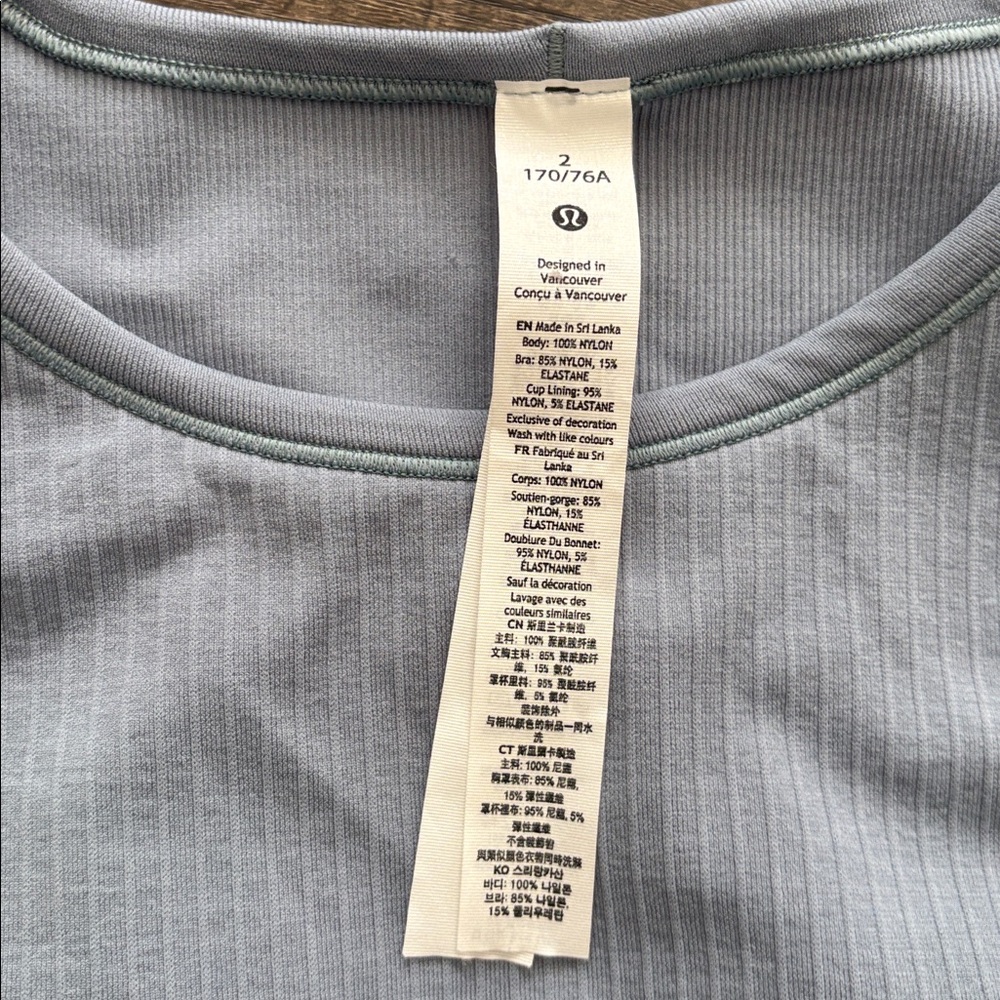 Lululemon Ebb to Street Long Sleeve Shirt Chambray Blue Size 2 - Picture 5 of 7